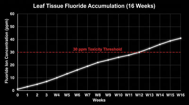 At standard indoor humidity, it takes roughly 12 weeks for fluoride concentrations to reach the threshold that triggers cellular death.