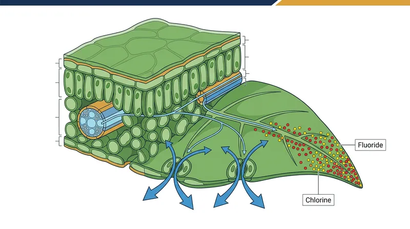 Because heavy minerals cannot evaporate, they are left behind at the leaf margins when water transpires into the air.