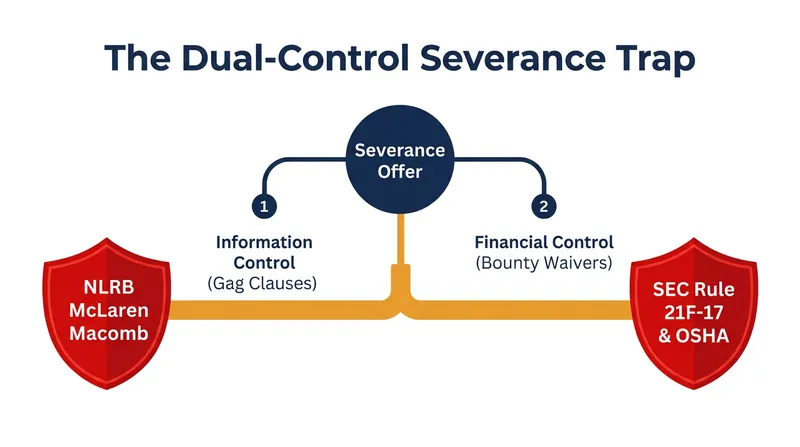 How federal regulators block both mechanisms of the dual-control severance strategy.
