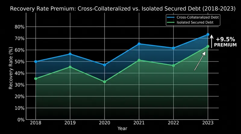 Senior lenders recover significantly more capital when debt is cross-collateralized.