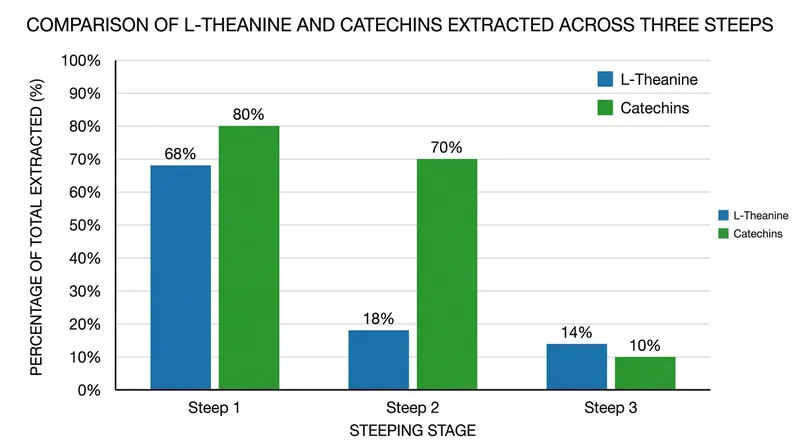 The absolute volume of sweet amino acids drops after the first steep, but astringency drops significantly further.