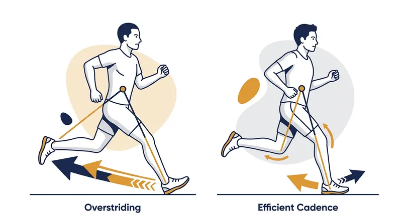 A shorter stride reduces the braking impulse and lowers the knee flexion angle upon landing.