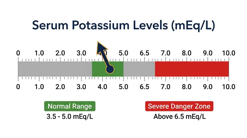 Cardiac electrical gradients begin to collapse when serum potassium exceeds 6.5 mEq/L.