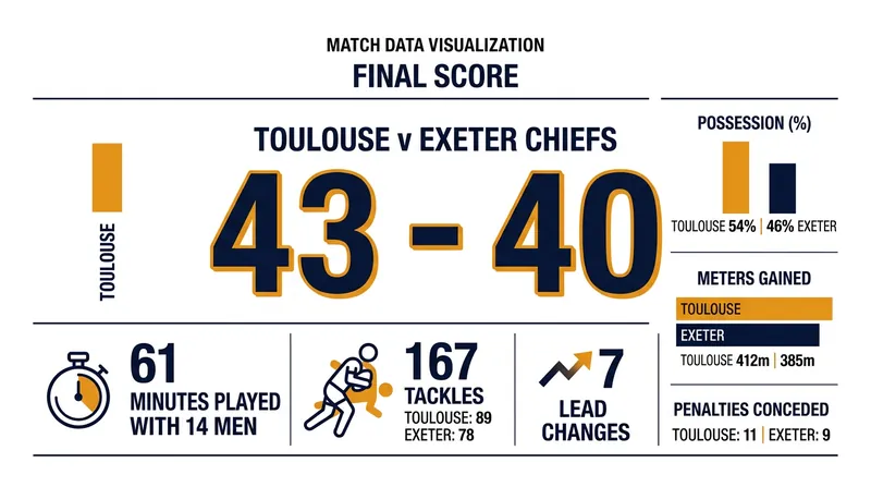 Key statistics from Toulouse's dramatic 43-40 victory over Exeter Chiefs.