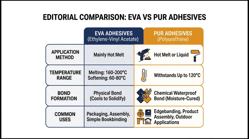 PUR adhesive provides vastly superior heat and moisture resistance compared to traditional EVA hot-melt glue.