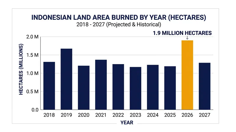 The 2026 fire season has consumed 1.9 million hectares through September, approaching historic highs.