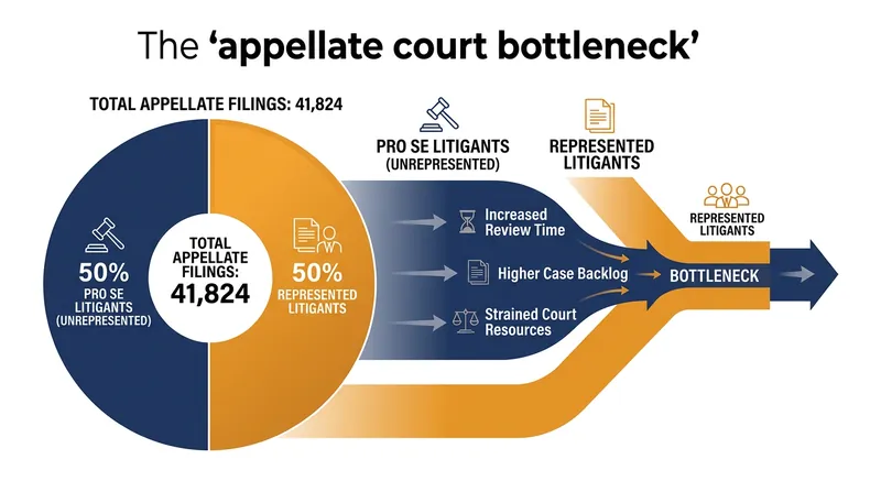 Half of all new cases in the regional courts of appeals are filed by litigants without legal representation.