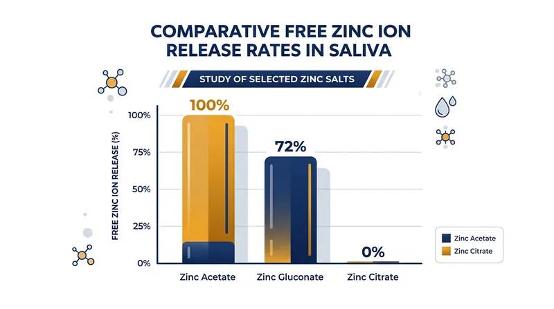 The chemical bond dictates how much active zinc is released into the saliva.