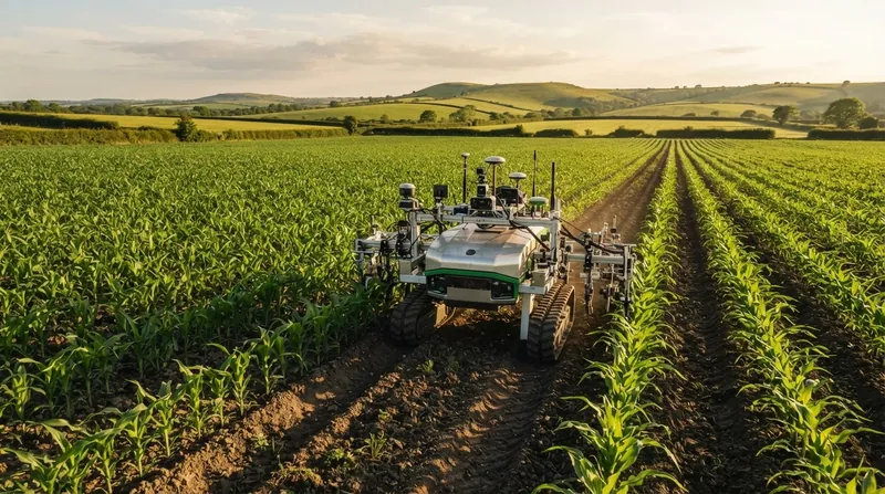 Illustration: Current precision agriculture equipment is often too large and expensive for smallholder farms in developing nations.