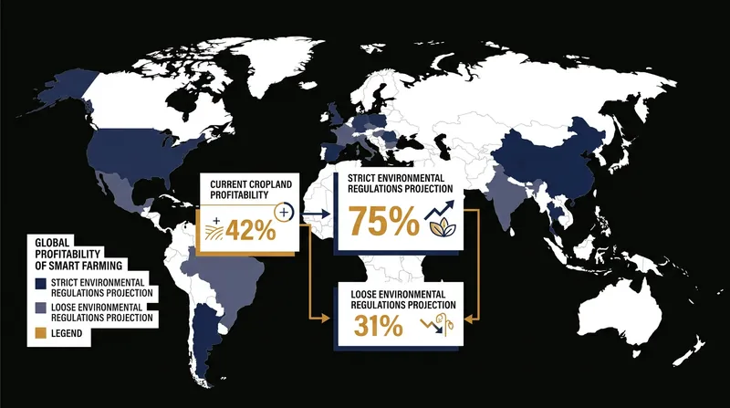 Strict environmental regulations are the primary driver of smart farming profitability.