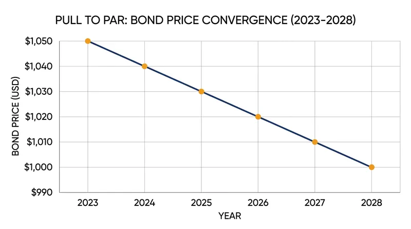A bond purchased at a premium mathematically loses principal value as it approaches its maturity date.