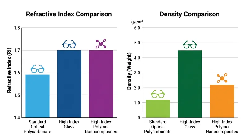 Polymer nanocomposites match the optical performance of glass at a fraction of the weight.