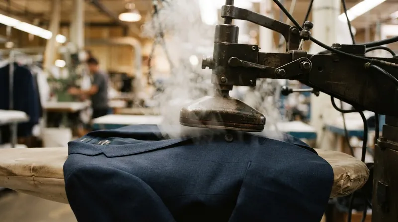 Illustration: Commercial steam presses operate well above the melting point of plasticized acetate.