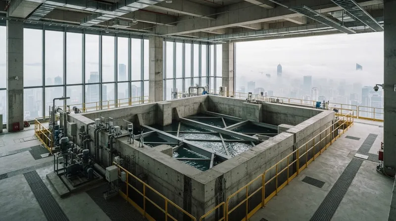 Illustration: For buyers spending tens of millions on a penthouse, the acoustic silence of a liquid damper is a major selling point.