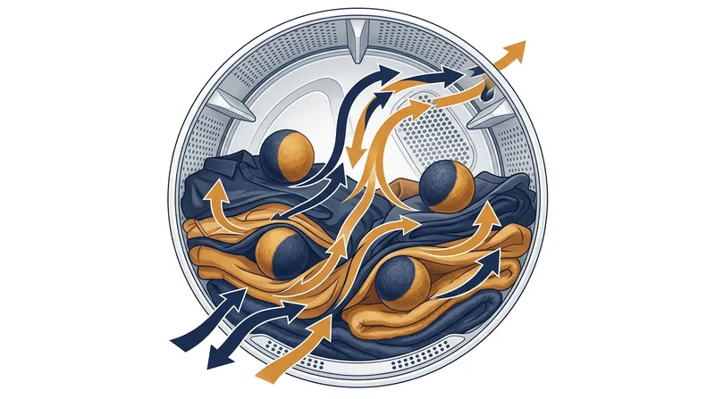 Mechanical separation prevents dense fabrics from clumping, allowing hot air to reach the core of the load.