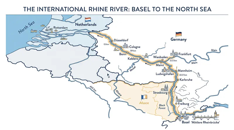 The international section of the Rhine, as defined by the Mannheim Convention.