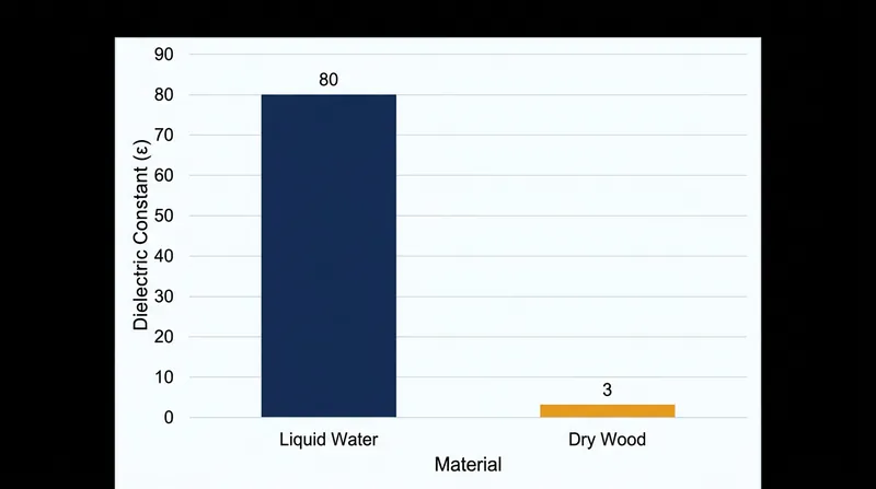 Microwave sensors rely on the massive difference in dielectric constants to isolate the water signal.