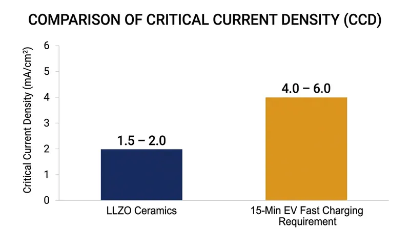 Current ceramic electrolytes can only handle about one-third of the electrical current required for a 15-minute fast charge.