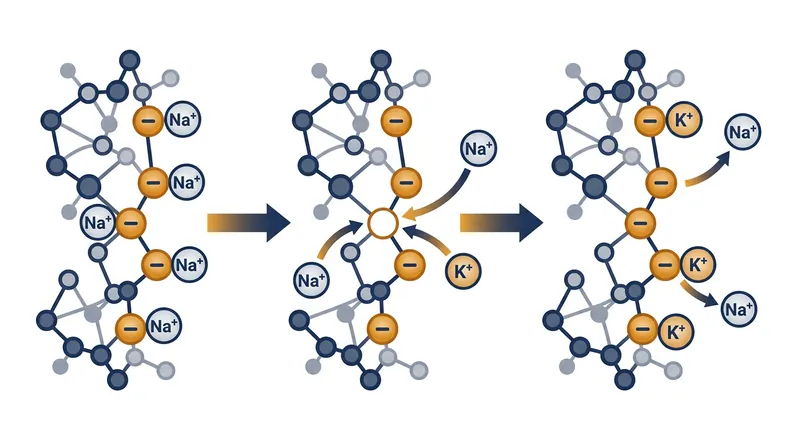 The resin trades its pre-loaded sodium ions for potassium ions found in the gut fluid.