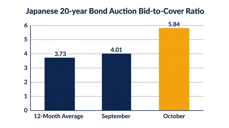 Demand for 20-year Japanese government bonds shattered previous records, with the bid-to-cover ratio reaching 5.84.