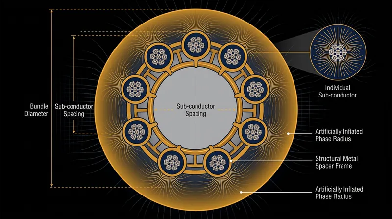 Bundle conductors artificially increase the effective radius of the transmission line to prevent atmospheric ionization.