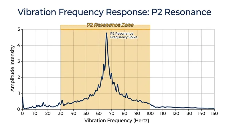 When wheel chatter aligns with the track's P2 resonance frequency, the vibration multiplies exponentially.