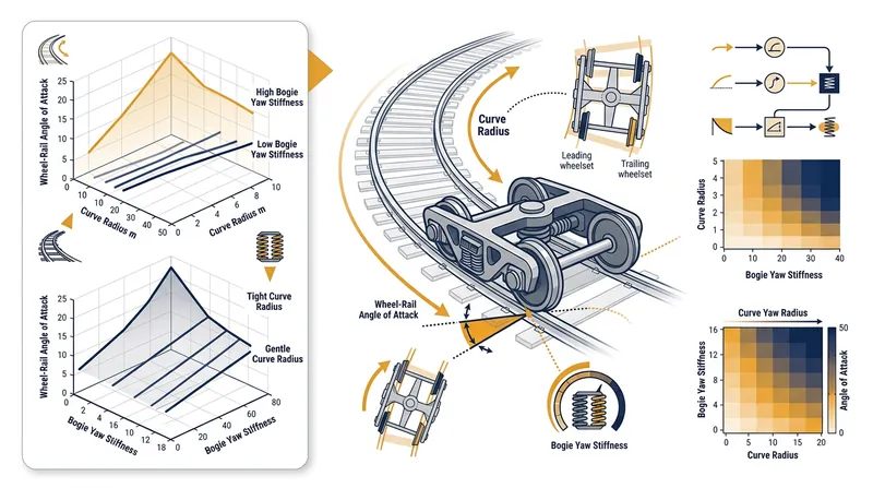 High yaw stiffness increases the angle of attack on curves, triggering the friction that causes polygonal wear.