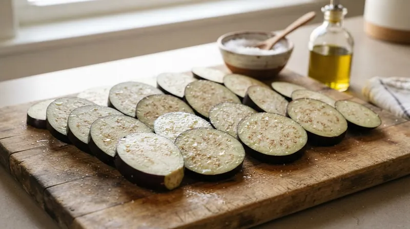 Illustration: A collapsed cellular structure prevents the eggplant from absorbing excess oil, allowing the surface to brown rapidly.