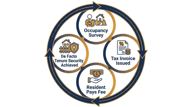 Paying municipal occupancy taxes provides informal residents with a documented history that deters arbitrary eviction.