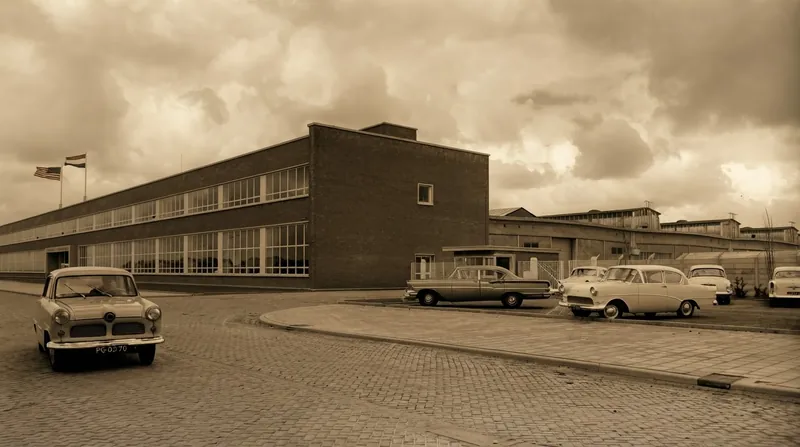 Exterior view of a General Motors corporate facility or manufacturing plant.