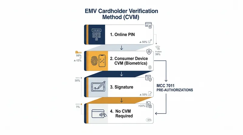 The CVM list dictates how a payment terminal verifies a cardholder's identity.