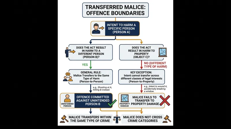 Malice can transfer between victims, but not between fundamentally different categories of crime.