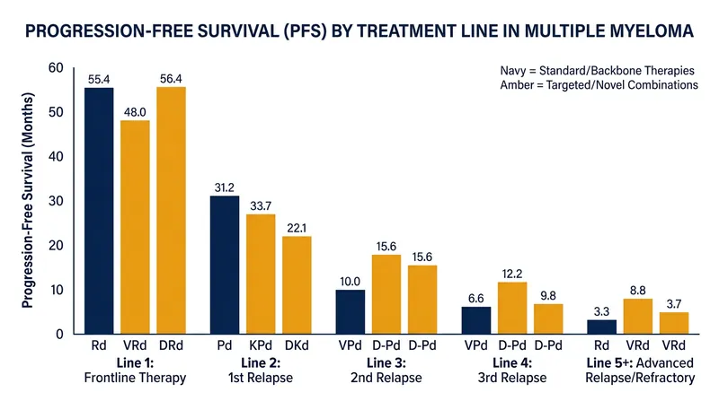 Moving targeted therapies to earlier treatment lines aims to maximize progression-free survival before the cancer mutates.