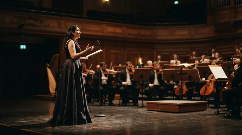 Illustration: Classical singers rely entirely on the physical dimensions of their vocal tracts to project sound through massive auditoriums without microphones.