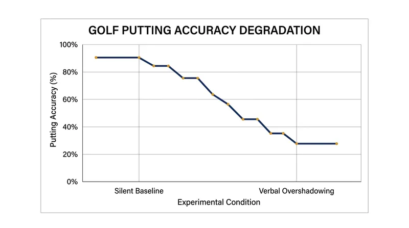 Professional golfers lose 28 percent of their putting accuracy when asked to describe their stroke mechanics during the swing.