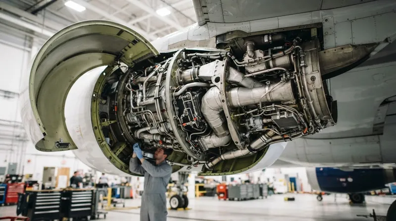 Illustration: Cold fan air rushes over the precooler's exterior fins, stripping excess heat from the bleed air inside.