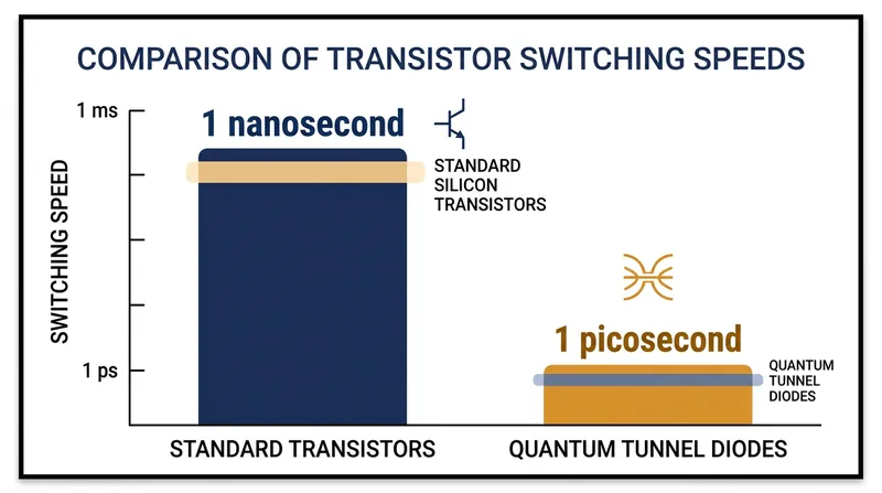 Because tunneling occurs near the speed of light, tunnel diodes can switch states a thousand times faster than classical transistors.