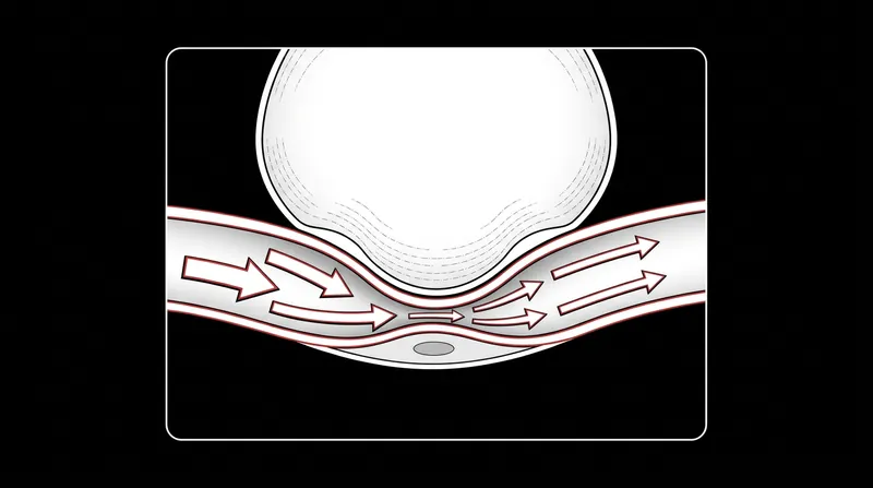 In West Zone 2, the pulmonary capillary acts as a Starling resistor, where blood flow is restricted by the external pressure of the inflated alveolus.