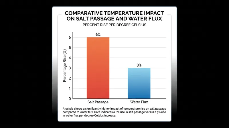 Warmer water increases the diffusion rate of salt twice as fast as it increases the flow of water.