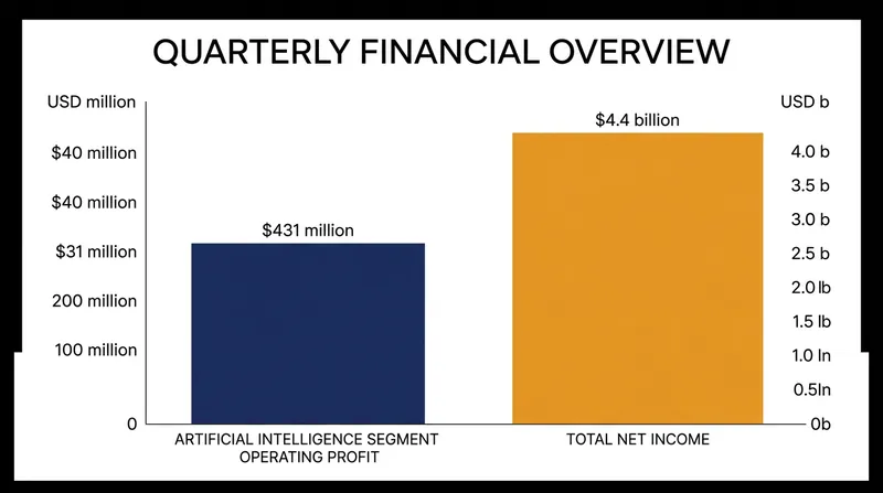 The artificial intelligence division generated its first operating profit, fundamentally altering the company's margin profile.