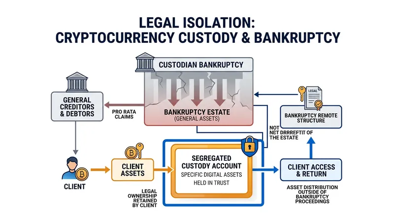 Swiss regulations require client cryptocurrency assets to remain legally isolated from a custodian's bankruptcy estate.