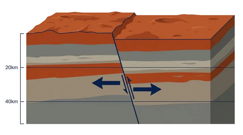 Seismic data indicates the S0976a marsquake originated from horizontal strike-slip faulting deep within the Martian crust.