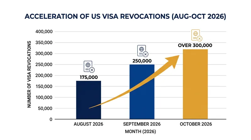 The pace of visa cancellations has surged significantly in the latter half of 2026.