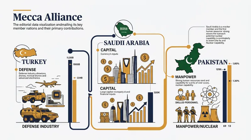 The Mecca Alliance merges complementary strategic assets from its three member nations.