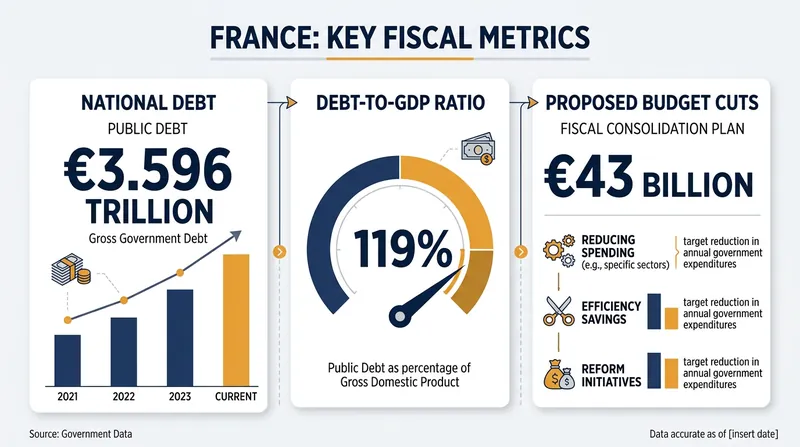 France's debt burden has reached postwar highs, complicating efforts to finance the government's operations.