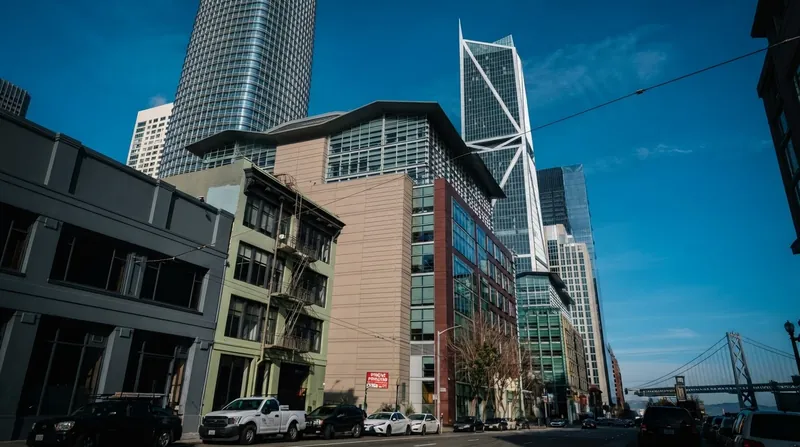Exterior view of a modern corporate office building representing Anthropic's headquarters in San Francisco.