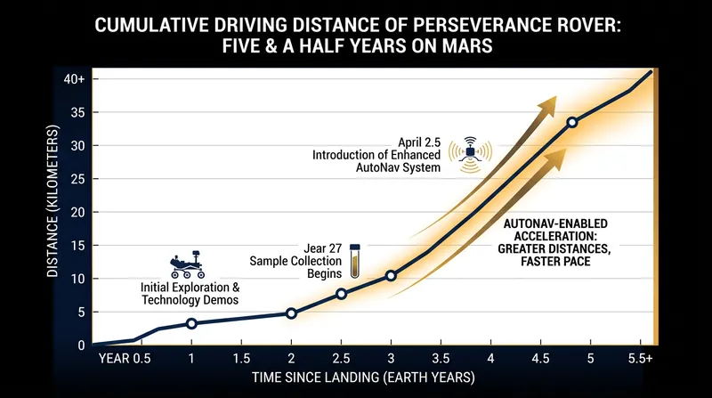 Autonomous navigation has allowed Perseverance to cover ground at an unprecedented pace.