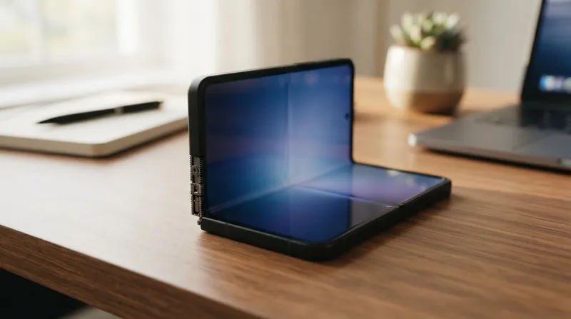 Illustration: Apple's hinge design minimizes the central crease by allowing the screen to form a teardrop shape inside the chassis.