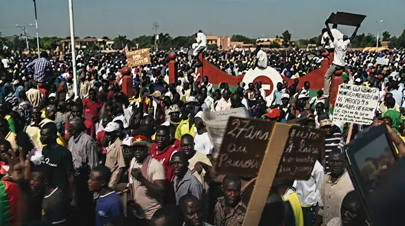 Military officials and lawmakers gathered inside the Transitional Legislative Assembly building in Ouagadougou, Burkina Faso.