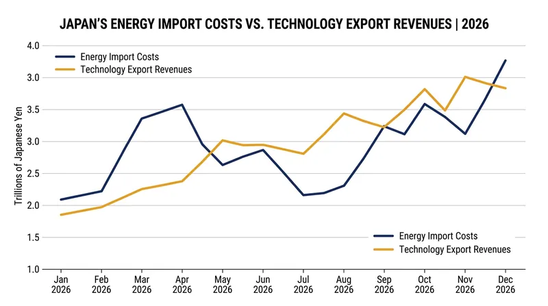 The depreciated yen has inflated the cost of imported energy, nearly doubling the national trade deficit despite strong export volumes.